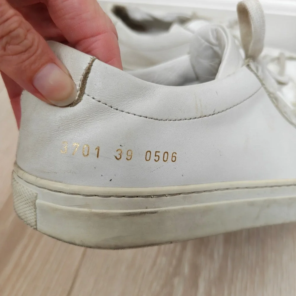 Common Projects Womens Original Achilles Low Sneaker 39 White Leather Minimalist